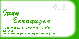 ivan bervanger business card